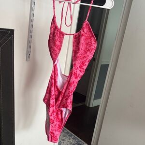 SHEIN Vibrant Pink One Piece Swimsuit